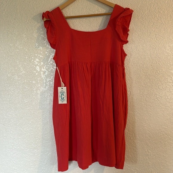 ROCKIN C Junior Red Ruffle Sleeve Dress - Picture 2 of 6